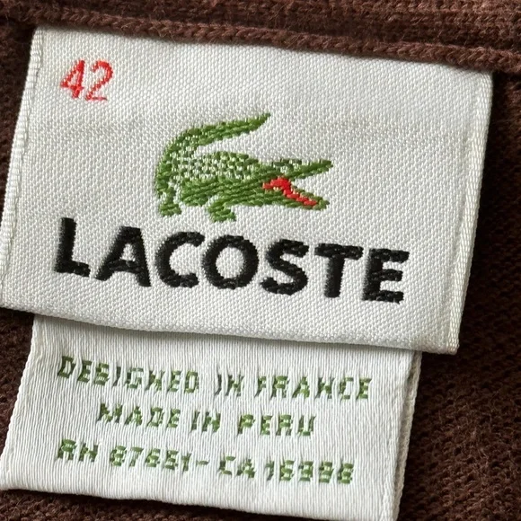 Lacoste Brown Polo Shirt
Short Sleeve Size 42 - Picture 3 of 8